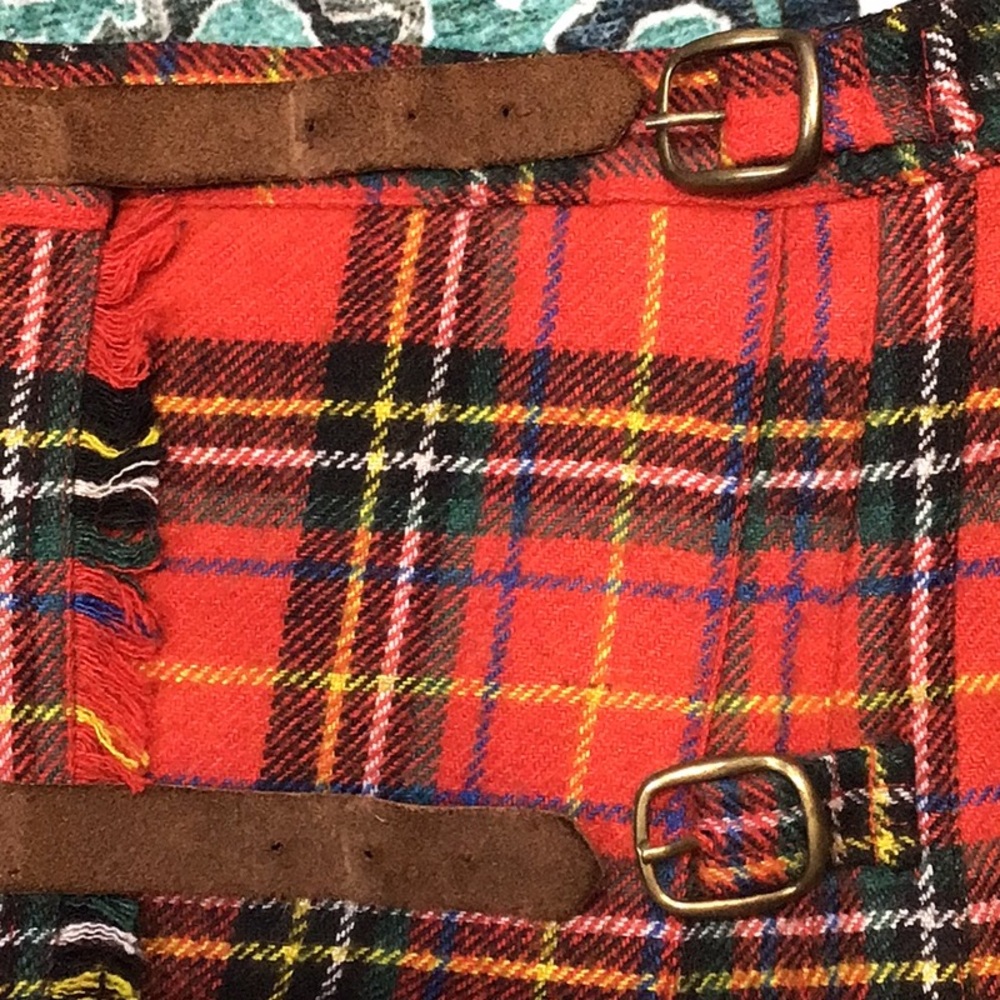 VTG Cambridge Dry Goods Red Tartan Plaid Pleated Wrap Mini Skirt Sz.4 - Picture 10 of 13